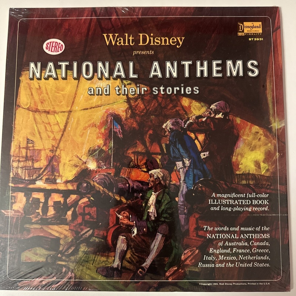 Disney Presents National Anthems & Stories (1965) Vinyl LP SEALED 3931‎ Record